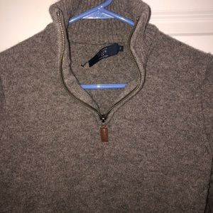 J Crew XS Lambswool Tan Quarterzip Sweater